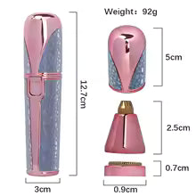 2 In1 Rechargeable Facial Hair Removal and Eyebrow Shaver - Face Lips Body Painless Facial Razor with Built-in LED Light USB